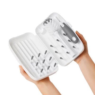 Alternative view of OXO Tot On-The-Go Drying Rack With Bottle Brush – Gray