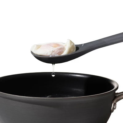 Alternative view of OXO Silicone Slotted Spoon: Best Cooking Utensil, Dishwasher-Safe, 13″ Length, Black, Nylon Handle, Kitchen Tool