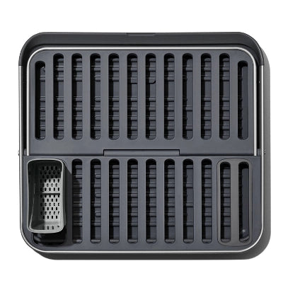 Alternative view of OXO Compact Folding Dish Rack: Gray Freestanding Dish Drying Rack, Hand Wash, 21″ Depth, 15″ Width, 3.3 Lbs