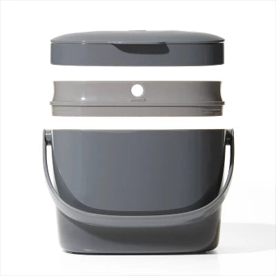 OXO 1.75g Plastic Easy Clean Compost Bin Gray: Indoor Kitchen Countertop Trash Can, 1.75 Gallon Capacity - Image 6