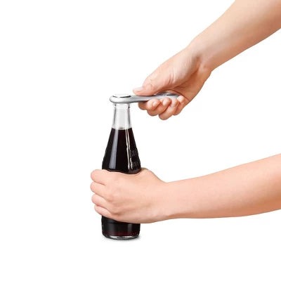 Alternative view of OXO Die Cast Bottle Opener Silver: Zinc Kitchen Tool, Dishwasher-Safe, Metallic Finish, Beer & Wine Accessory