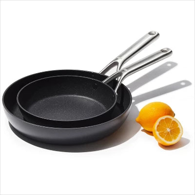 OXO 2pc Ceramic Pro Non-Stick Frypan Set Gray: Aluminum Cookware, Dishwasher-Safe, Induction & Gas Compatible - Image 4