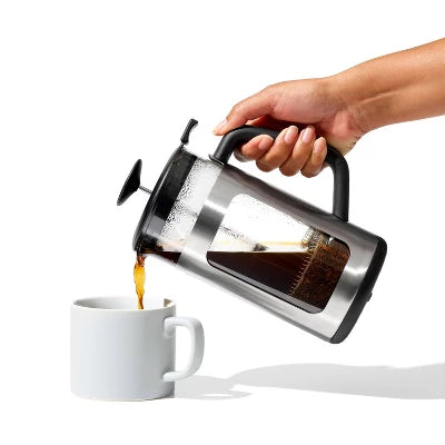 OXO 8 Cup French Press Coffee Maker – Black – 11294500: Stainless Steel & Glass, Nonslip Base, Manual, Hand Wash - Image 5