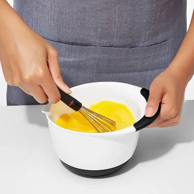 OXO 3pc Plastic Mixing Bowl Set With Black Handles: Dishwasher-Safe, 1.5, 3, 5 Qt. Bowls, Polypropylene, Black - Image 5
