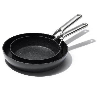 OXO 2pc Ceramic Pro Non-Stick Frypan Set Gray: Aluminum Cookware, Dishwasher-Safe, Induction & Gas Compatible - Image 8