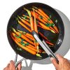 OXO 12″ Tongs With Nylon Head: Stainless Steel, Locking Mechanism, Dishwasher-Safe Cooking Tongs, Black - Image 3