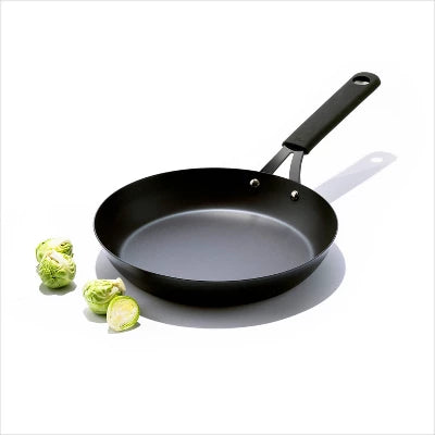 OXO 10″ Steel Open Frypan With Silicone Sleeve Black - Image 7