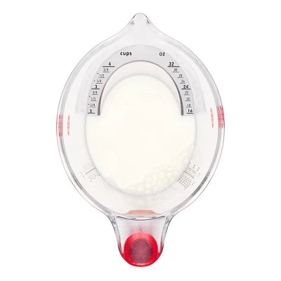 OXO 4 Cup Angled Measuring Cup: Large Liquid Plastic, Dishwasher-Safe, Clear, Lifetime Warranty - Image 3