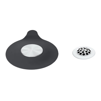 Bath Tub Drain Stopper Gray – OXO: Silicone & Stainless Steel, Easy Removal, Fits Standard Tubs - Image 4