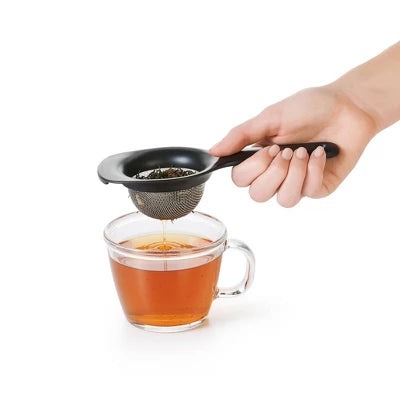 OXO 3″ Mini Strainer: Stainless Steel Mesh, Dishwasher-Safe, Black Handle, Tea & Matcha Sifter, 2.5 Volume Capacity - Image 3